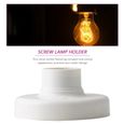 Culot de Lampe Support de douille de lampe à ampoule à vis à base ronde en plastique E27 Blanc-2