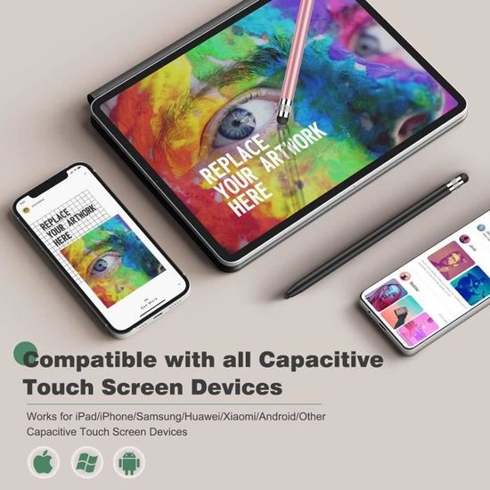 Stylet Tactile pour Tablette Android,Stylo Écran Capacitif Universel 1,5mm  Stylet à Pointe pour écrire, Dessiner Compatible avec iPad iPhone Samsung  Huawei XiaoMi : : High-Tech