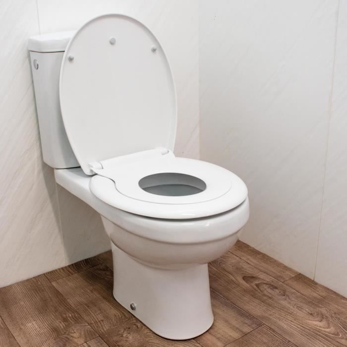 Abattant WC Family fermeture ralentie Wirquin 20719572 blanc Cdiscount Bricolage
