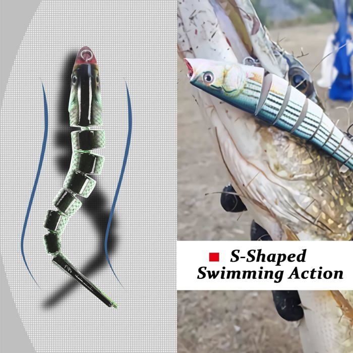 Leurre Crankbait Carré 2,5″ Peint Main – Rouge/noir/vert – Neuf