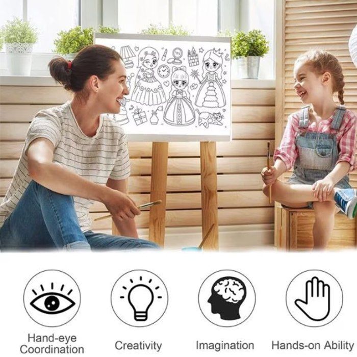KSBBHDS 10 Dés Blancs + Rouleau D'Étiquettes Orange - DIY Jeu De Société - Créez Vos Propres Dés Personnalisés - Matériel Alec 2,2 Cm