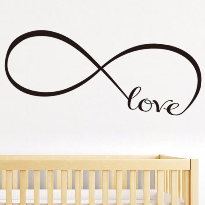 Autocollant Mural Vinyle – Symbole Love Infinity – Décoration Murale – Référence G18