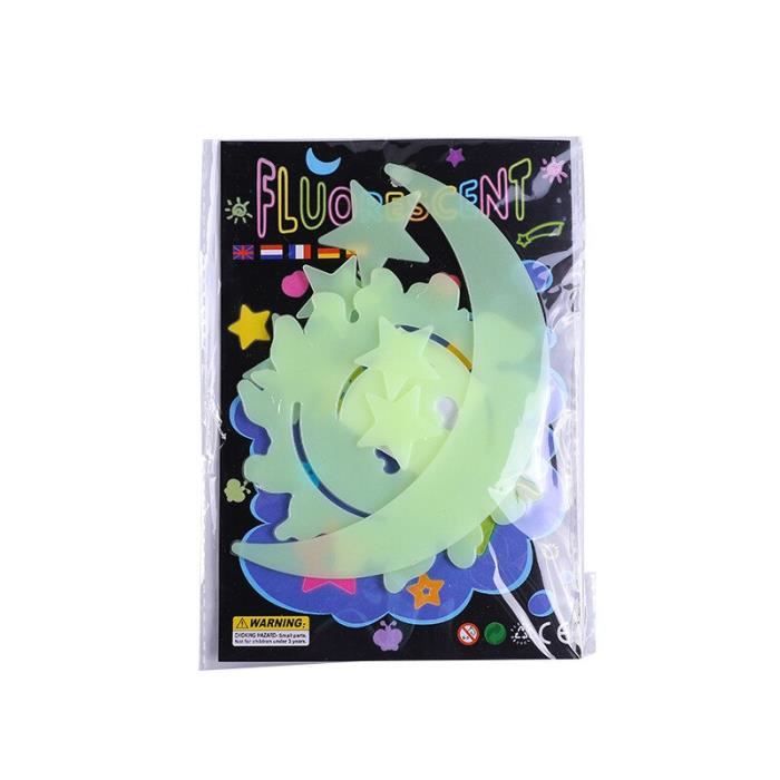 Autocollant Mural Enfant Personnalisé Prénom - Motif Lune Et étoiles Multicolore - SUD TRADING