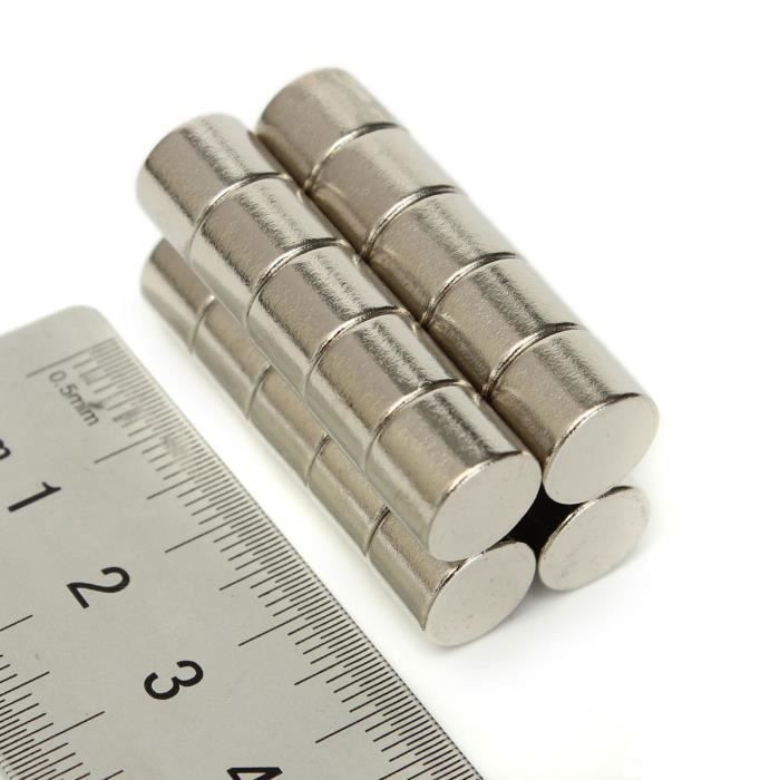 Aimant néodyme rectangulaire - 20x5mm Ep.1,5mm - Blister 10 aimants  puissants