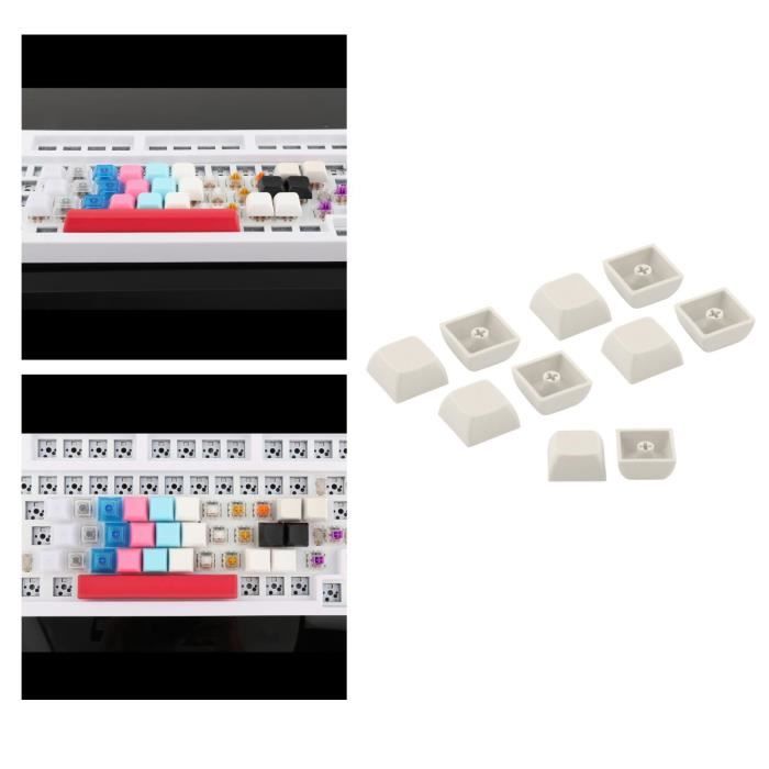 Lot De 37 Touches DSA En PBT Pour Clavier Mécanique Cherry MX - Blanches Et Texturées