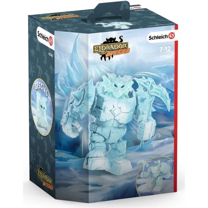 Figurine Schleich Eldrador Mini Creatures – Cyborg De Glace 19 Cm Avec Arme Et Mini Figurine, Bras Articulés, Dès 7 Ans