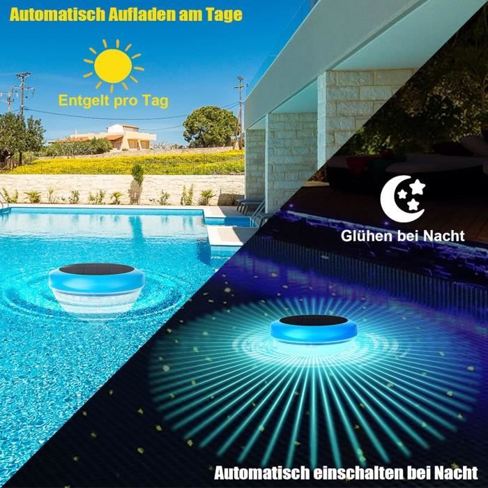 Lumière Piscine FlottanteLampe Solaire Piscine avec RGB Couleurs — free download