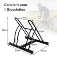 COSTWAY Système Range-vélo en Acier Râtelier 2 Vélos Fixation Sol pour Rack d'emballage de Vélos Utilisation Intérieure/Extérieure-3