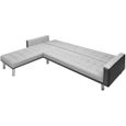 6267JOLI® Canapé d'angle réversible convertible Sofa de salon Confortable• Canapé-lit Scandinave tissu 218 x 155 x 69 cm Noir et Gri-3