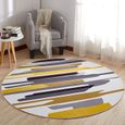 Tapis rond moderne simple tapis tapis de porte salon chambre anti-dérapant tapis tapis de sol décoration pour la 16 80CM diameter-3