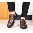 Sandales de randonnée Homme en cuir Respirant - BININBOX - Scratch - Marron-3