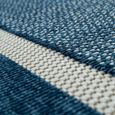 Tapis À Poils Ras Intérieur & Extérieur Aspect 3D Bordure Uni Look Naturel Bleu [80x150 cm]-3
