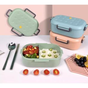 Teksome Boîte à Déjeuner En Acier Inoxydable - 2 Compartiments | Boîte