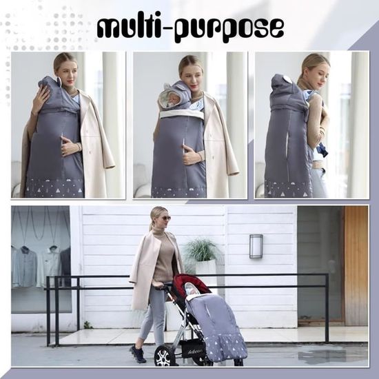 Couverture D'Hiver Pour Porte-Bébé Dinosaure - Housse Douce Anti-Vent Avec Capuche Pour Siège Hanche Et Bambin, Idéale Pour Promenades Extérieures