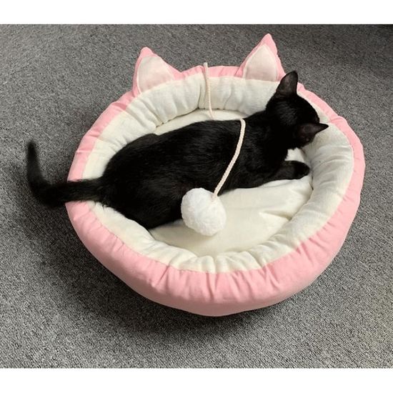 Panier Pour Chat Rond Paniere Lit Nid Cachette Coussin A Chat Chaud Lavable Pour Animaux Chaton 36x36x11cm Cdiscount Animalerie