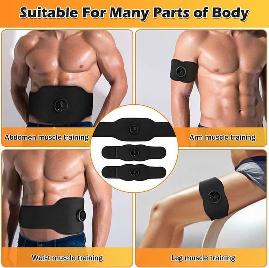 Ceinture Abdominale Electrostimulation, Profey EMS Electrostimulateur Musculaire Avec 10 Mode 30 IntensitéS Et Affichage Des Calories BrûLéEs