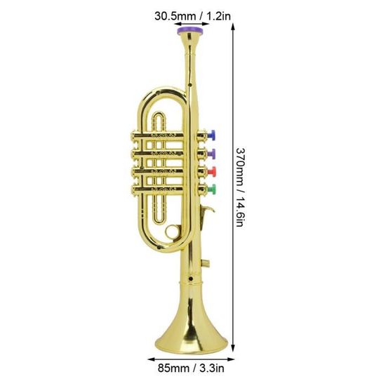 Trompette Jouet Enfant – PP Doré – Poignée Ergonomique – Léger, éducatif Musical – Dès 3 Ans