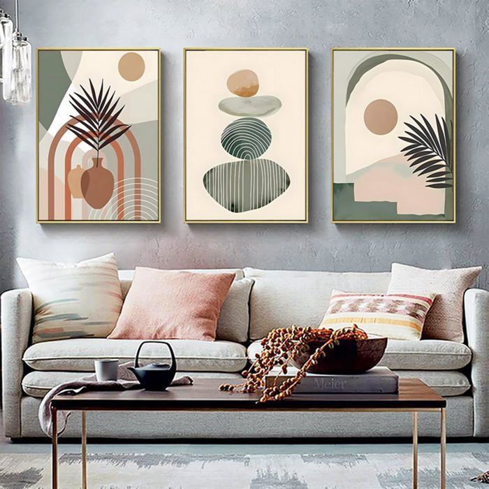 Lot De 3 Posters Abstraits Bohème - 50x70 Cm, Papier Mat 170g/m² - Déco Salon, Chambre, Bureau