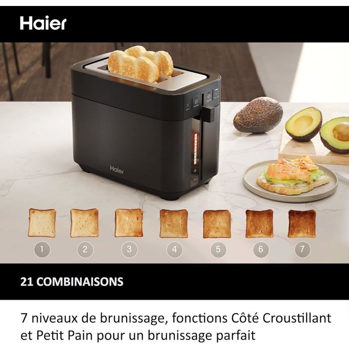 Grille-Pain À 2 Tranches, Grille-Pain En Acier Inoxydable 750 W Avec Fentes Extra Larges De 13 X