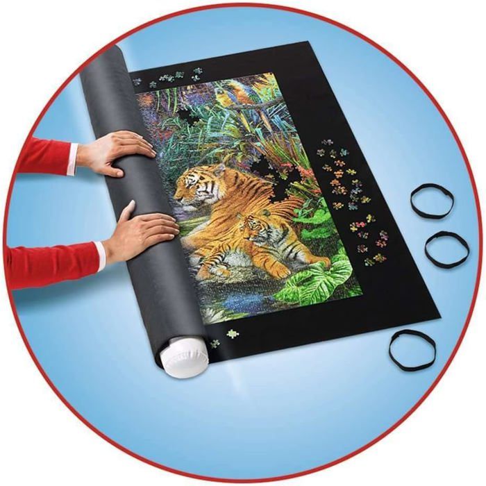 Tapis Puzzle Enroulable 116,8 X 66 Cm - Avec 3 Plateaux De Tri Et Sac De Transport - Pour Puzzles Jusqu'à 1500 Pièces