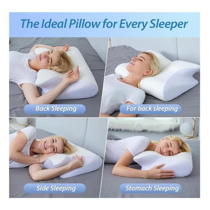 Oreiller Papillon Mémoire De Forme Ergonomique Cervical | Soutien Cou 3 Positions Sommeil | Anti-Ronflement Confort Optimal
