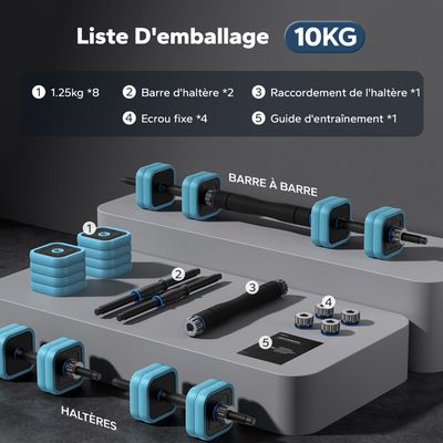 Gorilla Sports Set d'haltères de 97,5 KG (avec disques Fonte à revêtement Caoutchouc