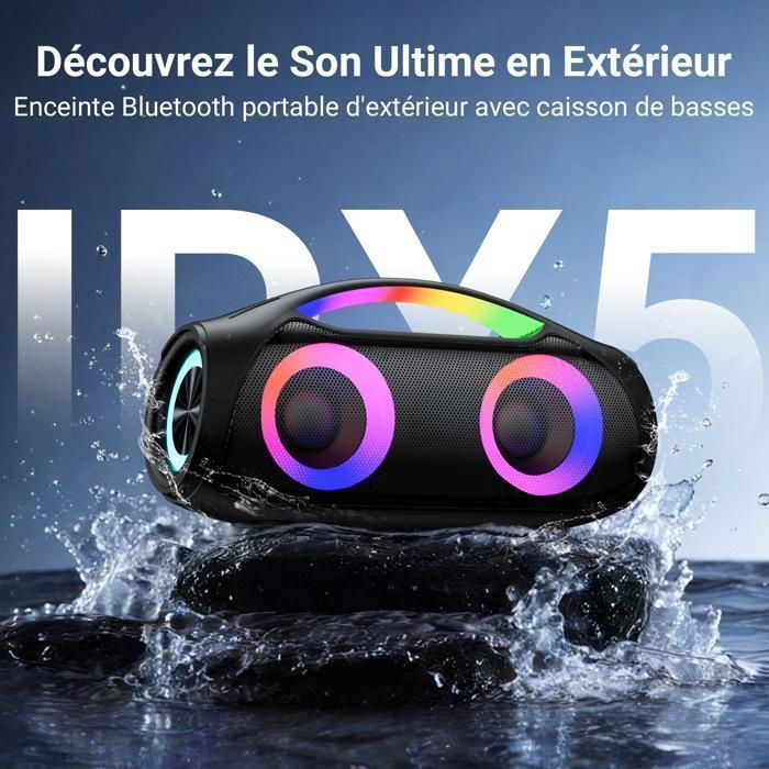 Machine Karaoké Bluetooth étanche IPX5 - 60W Avec 2 Micros