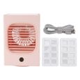 Ventilateur climatiseur USB – Refroidissement rapide 3s & silencieux – Pour bureau et maison – Rose