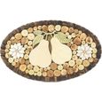 Dessous de plat en bois de Genévrier de qualité supérieure pour casseroles, assiettes, poêles chaudes, décoration ovale - Design 480-0