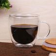 Café,Tasse Double paroi résistante à la chaleur,1-2-4 pièces,transparente,faite à la main,pour boire du thé ou du - Type 1Pcs 250ml-0