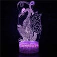 3D led Veilleuse 7 Couleurs + Usb Touch + télécommande Lampe de table bureau Cadeau Enfant dinosaure Noël créatif lampe de table 27-0