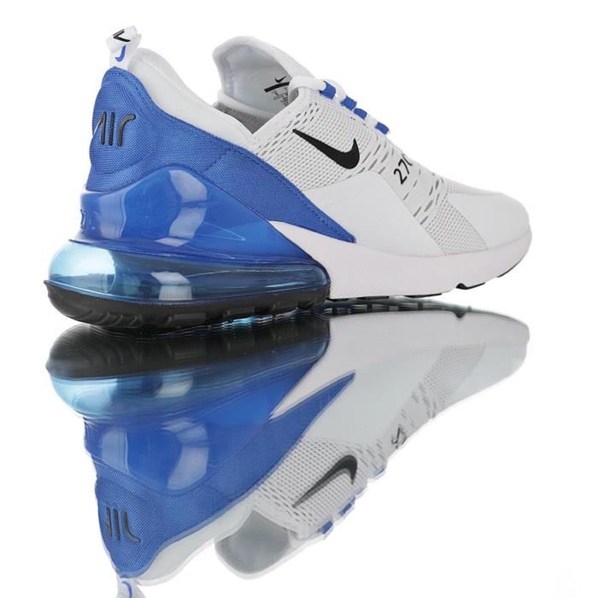 Nike Baskets Air Max 270 Chaussures de Course femme homme blanc bleu Blanc  Blanc - Cdiscount Chaussures