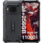 Blackview BV6200 Plus Smartphone Robuste 24Go + 256Go 11000mAh 6.56" Android 14 16MP Hart-parleur 98dB Double SIM 4G NFC GPS - Noir