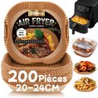 Balitta Papier cuisson air fryer - 200 pièces 20 x 24cm Food-Grade BPA gratuit, pour friteuse sans huile 5 à 8 litres