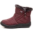 FONDUPIN Bottes Femme,Bottes Fille Hiver Imperméable de Neige Fourrée Chaude,Bottes Coton avec fermeture éclair latérale-Rouge