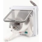 SAILNOVO 19 x 20 x 2.1cm Chatière pour Chat magnétique Chatière Silencieux Avec Feutrine et verrou Rotatif à 4 Voies pour Chat Chien -blanc