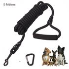 TSINCHIN Laisse Chien 5m, Laisses de dressage pour chiens avec Poignée Rembourrée Douce pour Petits à Grands Chiens - Noir