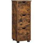 Meuble de Salle de Bain à 3 tiroirs VASAGLE - Marron Rustique - 30 x 30 x 80 cm - Colonne
