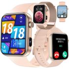 Montre Connectée Sport XTRADITECH Caméra Vidéo Appel Bluetooth Dictaphone Stock Musique Compatible Casque TWS IPS 1,91 Carrée Rose