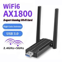 Ax1800 wifi 6 - Adaptateur Sans Fil Pour Jeu, Dongle Usb 2.4, 3.0-5ghz, Carte Réseau Récepteur Wifi 6, Pour W