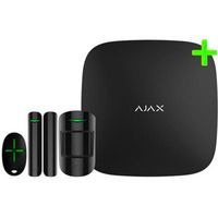 Pack alarme AJAX Hub 2 Plus avec détecteur de mouvement caméra, présence, télécommand noir