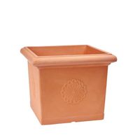 Pot de jardin Quadro avec rosace GQR Lato 49 cm - Garden Italia Vasi - Orange - 100% recyclable