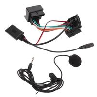 Dilwe adaptateur de câble auxiliaire Adaptateur Audio sans fil Bluetooth 5.0 câble auxiliaire avec remplacement du Microphone pour
