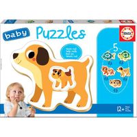 Puzzles Animaux pour Enfants dès 12 mois - EDUCA - 5 puzzles de 2 à 4 pièces