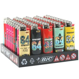 BIC Lot De 50 Maxi Briquets Assortis - Briquets De Poche Fiables, Jusqu'à 3000 Allumages, Couleurs