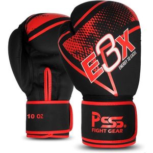 Gants De Boxe - Enfant - Rouge - PU - Rembourrés - Ajustement Auto