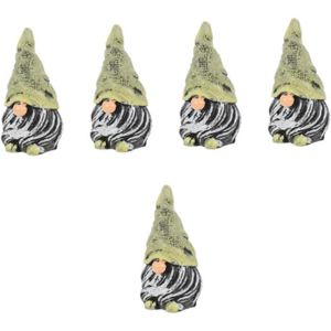STATUE - STATUETTE   5 Pièces Ornement De Nain En Résine Ornements De Poupée Gnome Statue De Gnome En Résine Art De Jardin Gnome Mini Poupées Min[m1265]