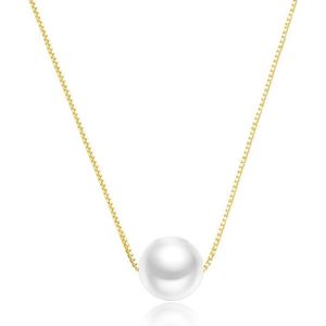SAUTOIR ET COLLIER Collier perle ras de cou femme en argent sterling 925 - Bijoux perle blanche 10mm - Hypoallergénique