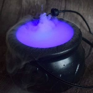 Chaudron Magique Halloween Avec Lumière LED, Bouteille Flottante Et Effet Brume - Décoration Intérieure