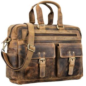 Marron fonc/é STILORD Mika Sacoche Cuir Ordinateur 15.6 Vintage Sac /à bandouli/ère pour Femme Homme Porte-Documents A4 Sac /à l/épaule pour luniversit/é et Travail Couleur:Cognac
